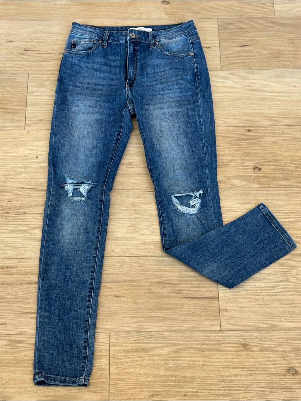 KanCan Mid-Blue Distressed Skinny Jeans